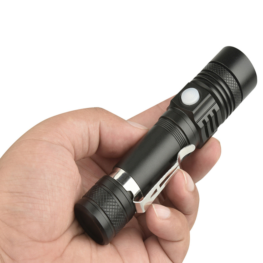 Telescopic Zoom USB Rechargeable T6 Strong Flashlight LED Outdoor Lighting